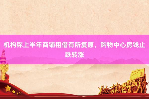 机构称上半年商铺租借有所复原，购物中心房钱止跌转涨
