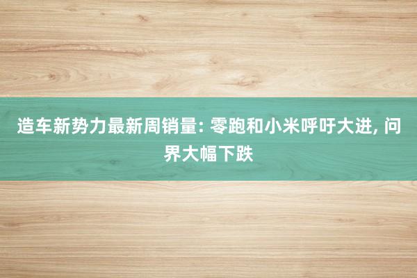 造车新势力最新周销量: 零跑和小米呼吁大进, 问界大幅下跌
