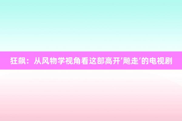 狂飙:从风物学视角看这部高开’飚走’的电视剧