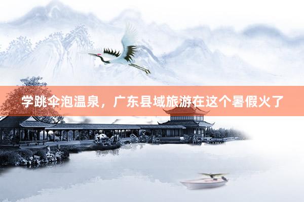 学跳伞泡温泉,广东县域旅游在这个暑假火了