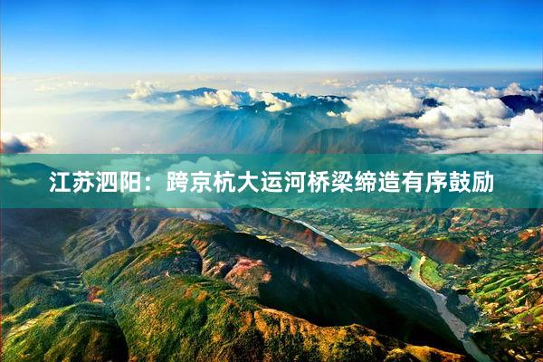 江苏泗阳：跨京杭大运河桥梁缔造有序鼓励