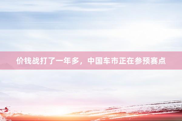 价钱战打了一年多，中国车市正在参预赛点