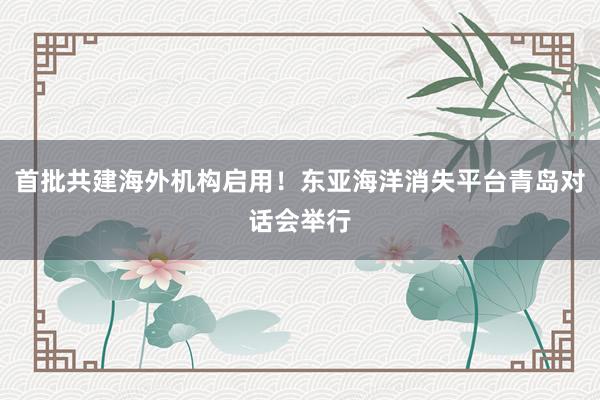 首批共建海外机构启用!东亚海洋消失平台青岛对话会举行