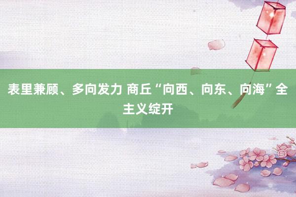 表里兼顾、多向发力 商丘“向西、向东、向海”全主义绽开